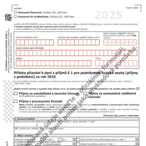Dokumentvorschau: E1a-CS: Ihr Leitfaden für die Steuererklärung 2025 — Steuern (CERFA n°E1a-CS)