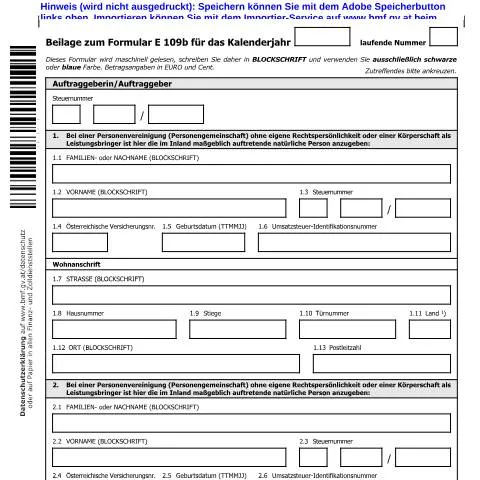Dokumentvorschau: Formular E109b-1: Bedeutung für Steuerpflichtige mit — Steuern (CERFA n°E109b-1)