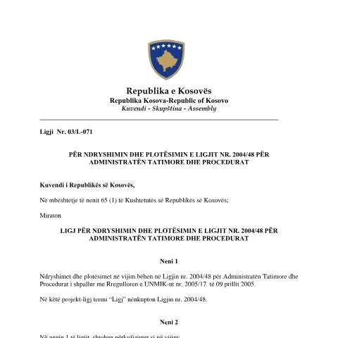 Document preview: Përmirësimi i Legjislacionit Tatimor në Kosovë — Tatime & fiskalitet