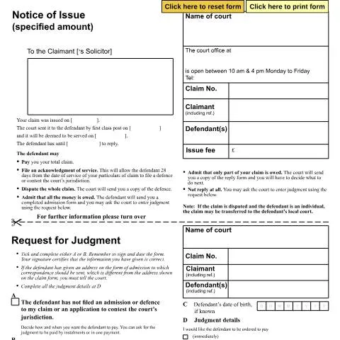 Document preview: How to Navigate Form N205A for UK Civil Court Money Claims — Legal & justice