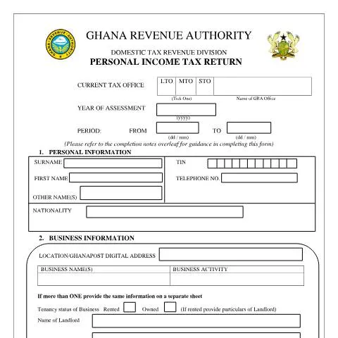 Document preview: Essential Guide to Ghana's Personal Income Tax Return Form DT-0103 — Taxes (CERFA n°DT-0103)