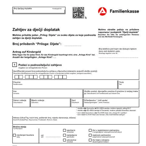 Dokumentvorschau: Wichtige Informationen zum Kindergeldantrag — Familie (CERFA n°kb1-hr-antrag-kindegeld_ba033725)