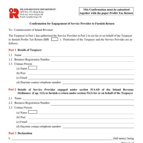 Document preview: The Importance of IR1476 in Hong Kong's Tax Compliance — Taxes (CERFA n°IR 1476)