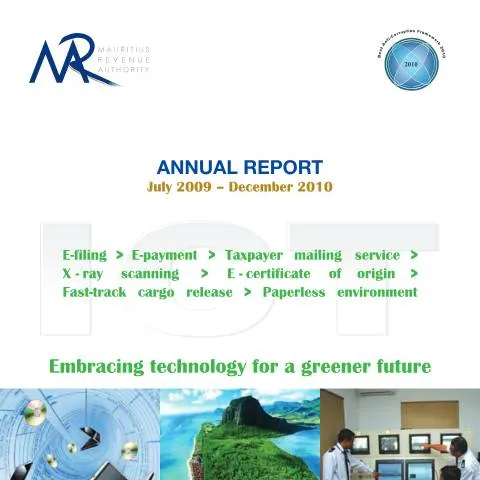 Document preview: Understanding the Importance of the Annual Report MRA 2009/2010 — Government & admin (CERFA n°AnnualReportMRA20092010full)
