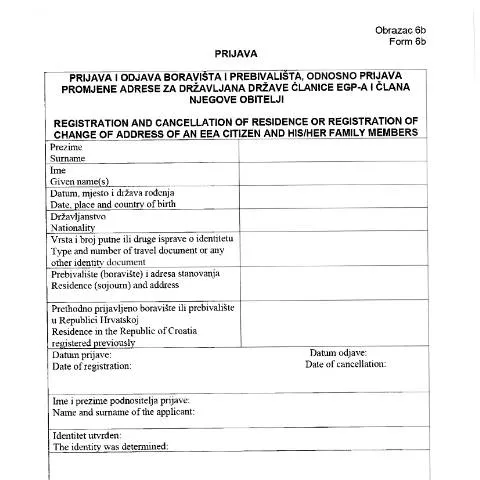 Document preview: Važnost Obrazca 6B u Hrvatskoj — Imigracija i vize (CERFA n°OBRAZAC 6B)