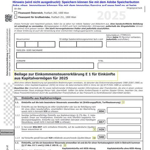 Dokumentvorschau: E1kv: Ihre Beilage zur Einkommensteuererklärung für Kapitalerträge — Steuern (CERFA n°E1kv)