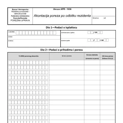 Document preview: Sve o Obrazcu APR-1036 za akontaciju poreza — Porezi i fiskalnost (CERFA n°APR-1036)