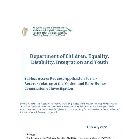Document preview: Understanding the Subject Access Request for Mother and Baby Homes — Digital & personal data