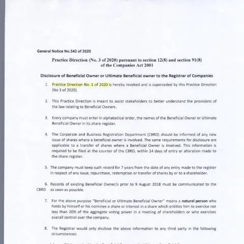 Document preview: Understanding Companies - GN 542 of 2020 in Corporate Governance — Government & admin (CERFA n°Companies-GN-542-of-2020)