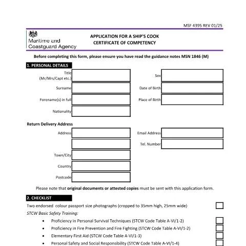 Document preview: Maritime Cook Certification: Professional Galley Competency Standards — Government & admin