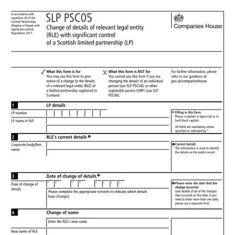 Document preview: The Role of SLP PSC05 in Scottish Limited Partnerships — Business