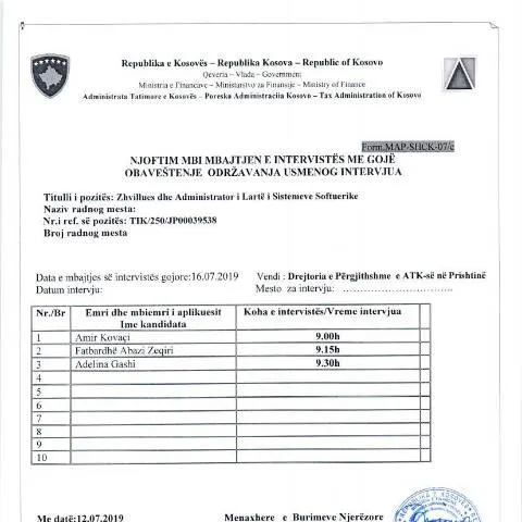 Document preview: Detajet e intervistës me gojë për aplikantët në Kosovë — Punë & punësim