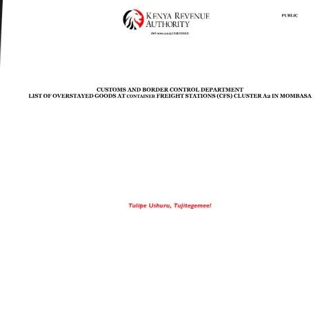 Document preview: Understanding the CFS SUBCLUSTER A2 Overstayed Goods List — Government & admin (CERFA n°CFS-SUBCLUSTER-A2-OVERSTAYED-GOODS-LIST--MARCH-2026-1)