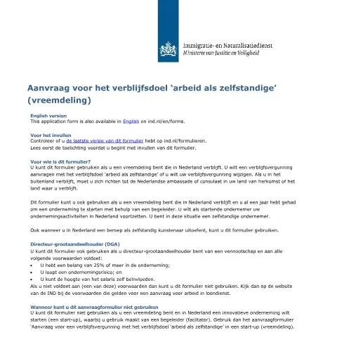 Documentvoorvertoning: Verblijfsvergunning aanvragen voor zelfstandige ondernemers in — Immigratie & visa (CERFA n°7024)