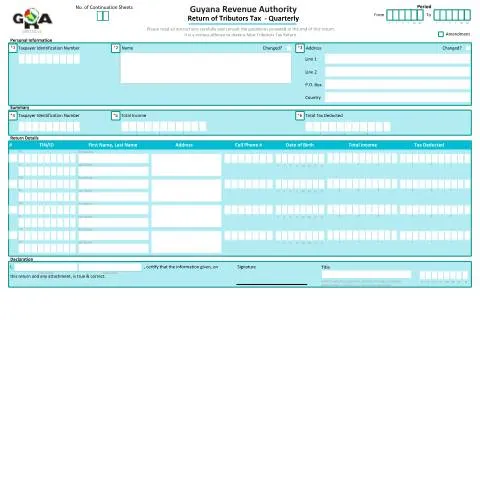 Document preview: Understanding the G0011Q Quarterly Tax Return in Guyana — Library