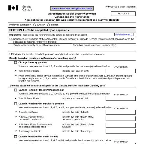 Document preview: Navigating the ISP5054-NLD Form for Benefits — Retirement & pension (CERFA n°ISP5054-NLD)
