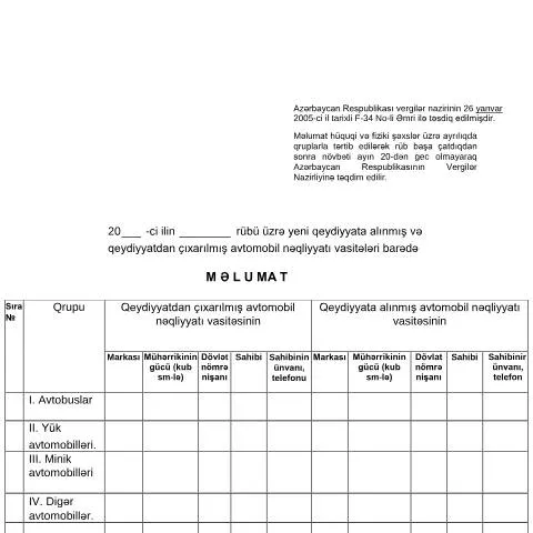 Document preview: Nəqliyyat vasitələrinin qeydiyyatı və vergi prosesi — Vergilər & maliyyə (CERFA n°avtomobil)