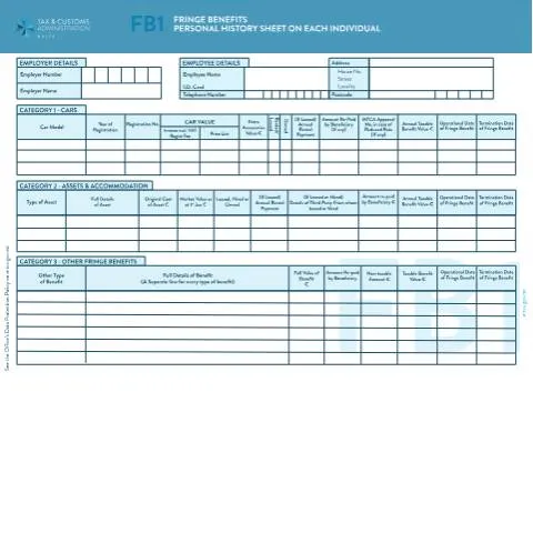 Document preview: The Role of the fb1 Form in Malta's Payroll System — Taxes (CERFA n°fb1)