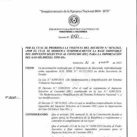 Vista previa del documento Análisis del Decreto 8781-2023 y su efecto en el impuesto ISC en — Trámites administrativos