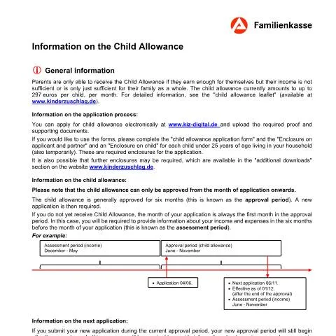 Dokumentvorschau: Ausfüllhinweise zum Antrag auf Kinderzuschlag (KiZ 1-H) — Familie (CERFA n°ausfuellhinweise-zum-antrag-auf-kinderzuschlag-kiz-1-h-englisch_ba047403)