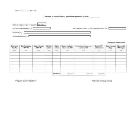 Document preview: Ključni elementi obrazca DDV-VE za potniški promet — Davki & obdavčitev (CERFA n°DDV-VE)