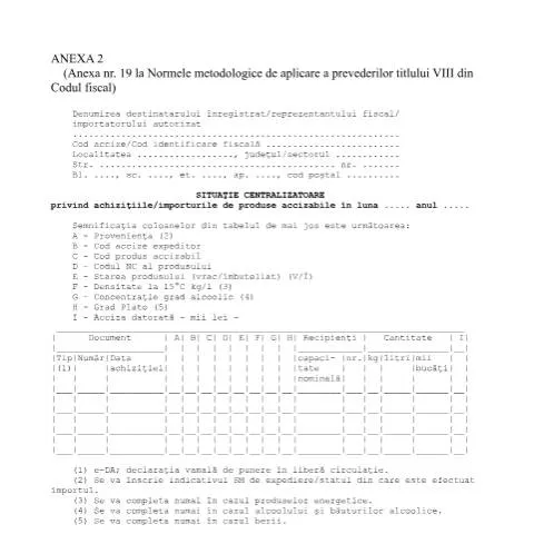 Document preview: Importanța Anexei 19 în raportarea produselor accizabile — Impozite & fiscalitate (CERFA n°A19_NMT8CF)