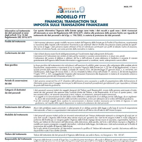 Anteprima documento Imposta sulle transazioni finanziarie: guida e modalità di pagamento — Tasse e fisco