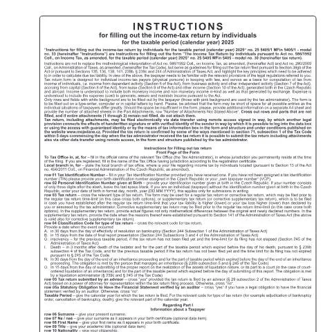 Document preview: Jak správně vyplnit formulář 25 5405/1a pro daň z příjmů — Daně a fiskální záležitosti (CERFA n°25 5405/1a)