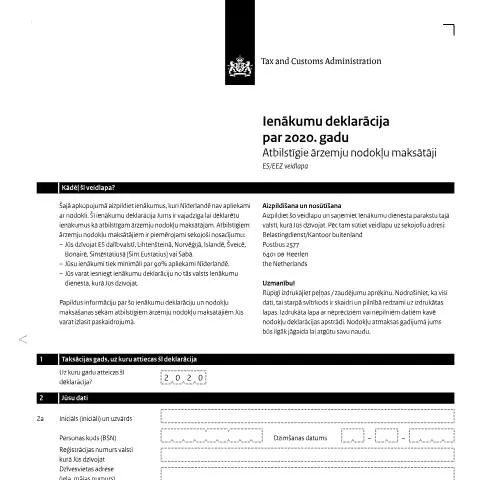 Documentvoorvertoning: Belang van de Inkomensverklaring 2020 Lets voor EU-inwoners — Belastingen (CERFA n°ib0591z01follet)