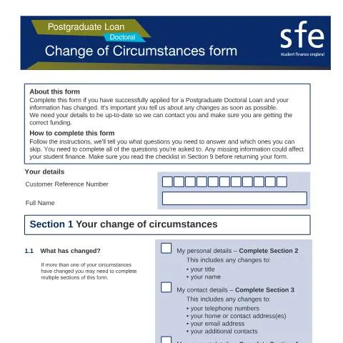 Document preview: Navigate Your Postgraduate Doctoral Change of Circumstances — Work & employment