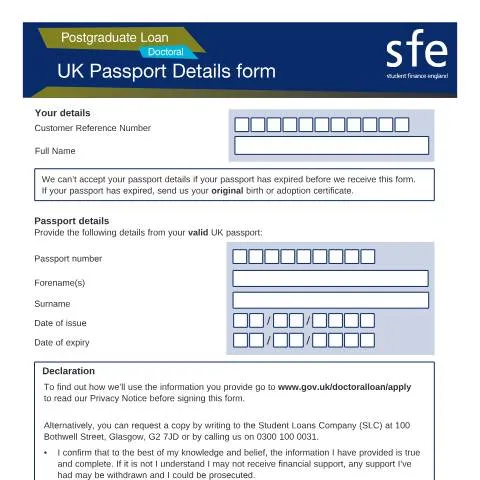 Document preview: Understanding the 2020 to 2021 Postgraduate Doctoral UK Passport Form — Education & training