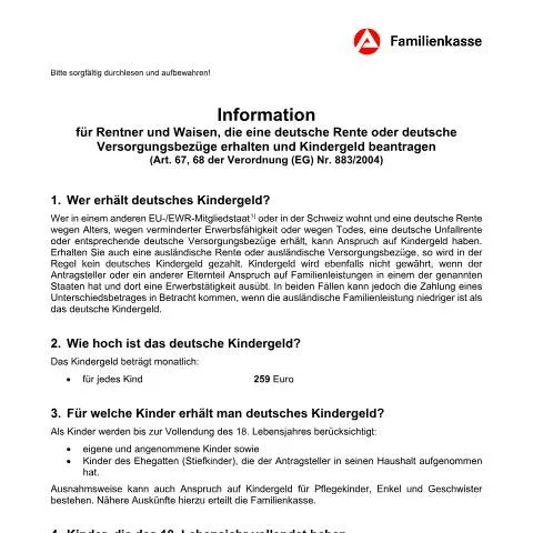 Dokumentvorschau: Wichtige Informationen für Rentner und Waisen mit Auslandswohnsitz — Familie (CERFA n°merkblatt-rentner-waisen_ba031625)