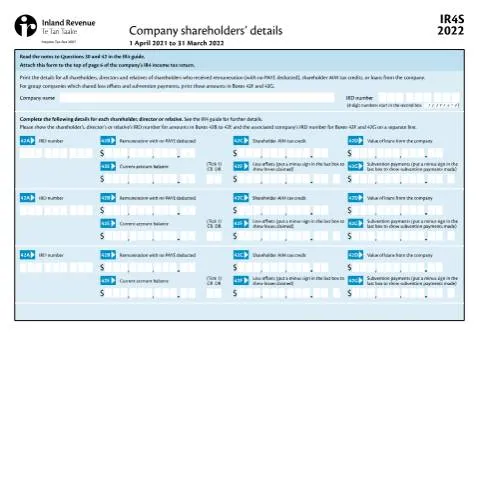 Document preview: Understanding the IR4S Form for Shareholder Details — Taxes (CERFA n°IR4S)