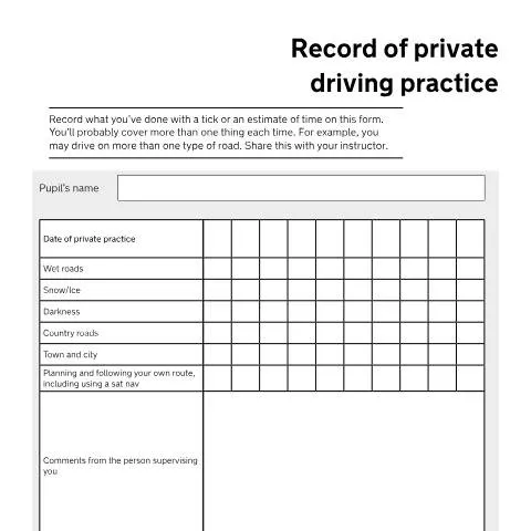 Document preview: How to Record Private Practice Sessions While Learning to Drive — Government & admin