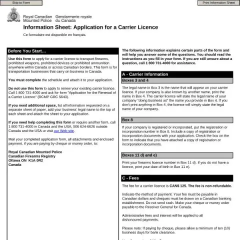 Document preview: Guide to Applying for a Carrier Licence with the RCMP — Legal & justice (5488e)