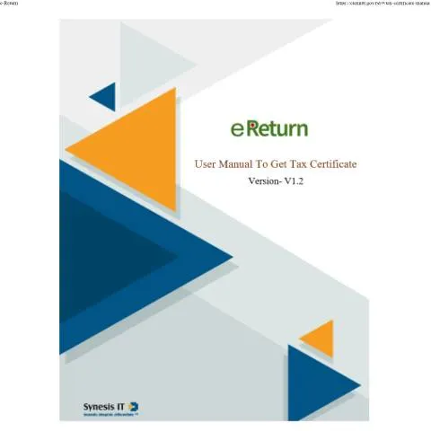 Document preview: কর ফেরত দাখিলের সহজ প্রক্রিয়া: e Return user manual — কর ও করনীতি (CERFA n°e-Return_user_manual)