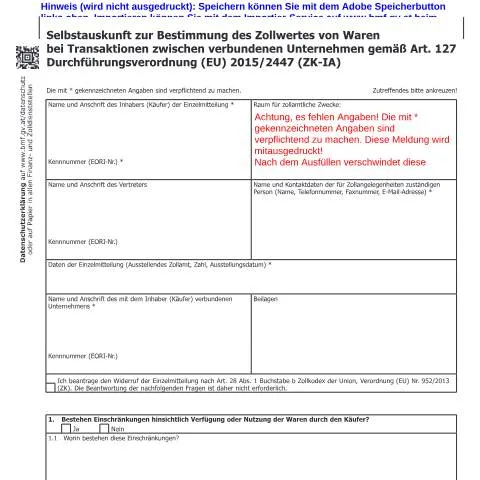 Dokumentvorschau: Zollwert Selbstauskunft Zw3: Wichtige Informationen für Importeure — Behörden & Verwaltung (CERFA n°Zw3)