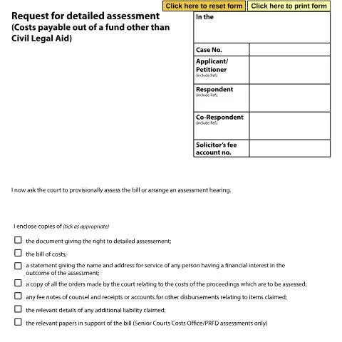 Document preview: Understanding the Essentials of Form D258B for Legal Costs — Legal & justice