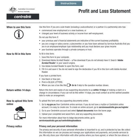 Document preview: The Importance of the Profit and Loss Statement in Australia — Business (CERFA n°SU580)