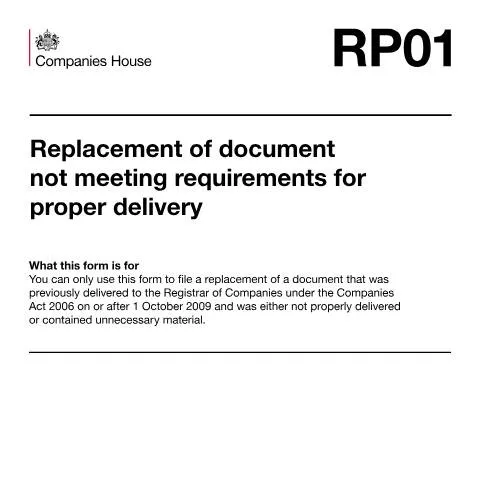 Document preview: How to Replace Documents Using the RP01 Filing Process — Business