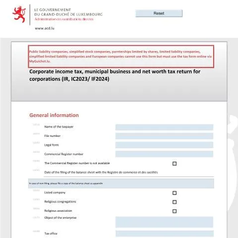 Aperçu du document Comprendre le Formulaire 500 E pour les entreprises au Luxembourg — Impôts & fiscalité (CERFA n°500 E)