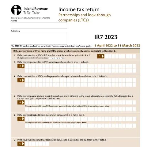 Document preview: Understanding the IR7 Income Tax Return for Your Business — Taxes (CERFA n°IR7)