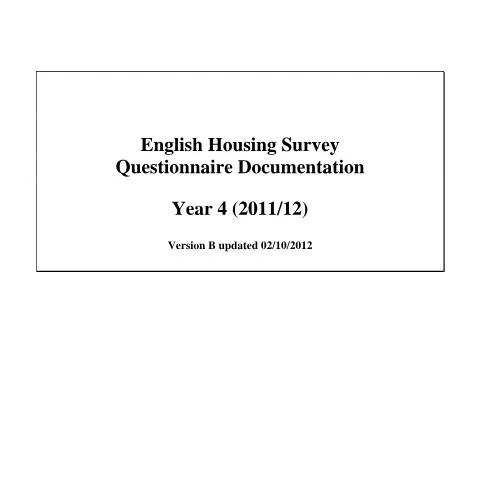Document preview: Understanding England's Housing Conditions: EHS 2011-2012 — Housing