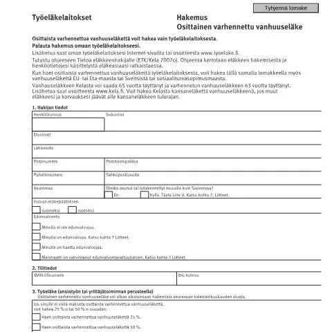 Document preview: Osittainen varhennettu vanhuuseläke: Hakemuksen merkitys ja aikarajat — Hallinnolliset asiat (CERFA n°Kela ETK 2021)