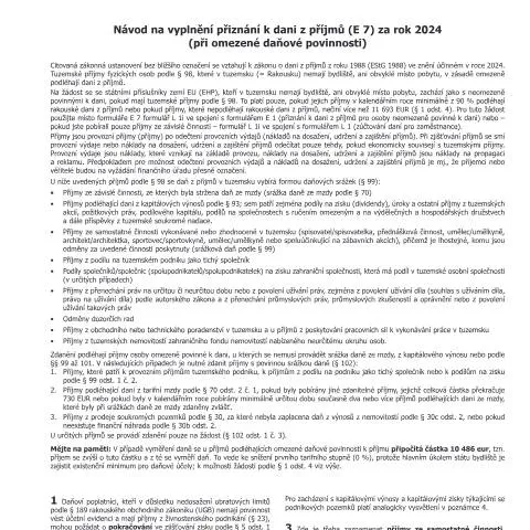 Dokumentvorschau: Wichtige Hinweise zur Nutzung des Formulars E8-CZ für 2024 — Steuern (CERFA n°E8-CZ)