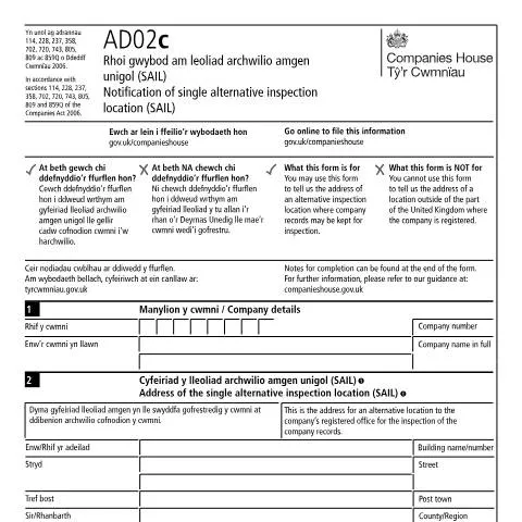 Document preview: Understanding the AD02c Form for SAIL Notification — Government & admin