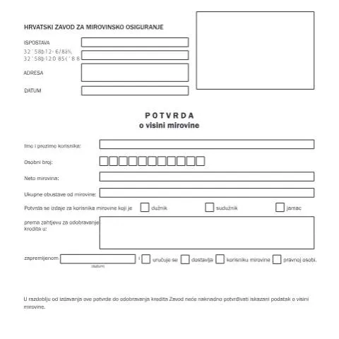 Document preview: Razumijevanje potvrde o visini mirovine — Porezi i fiskalnost (CERFA n°potvrda_o_visini_mirovine_ispostave)