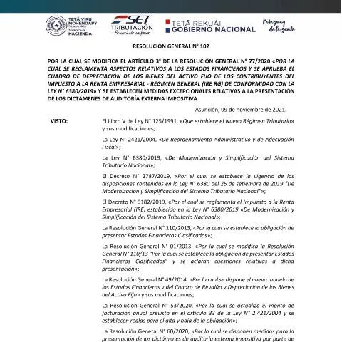Vista previa del documento Modificación en requisitos de auditorías impositivas y estados — Impuestos