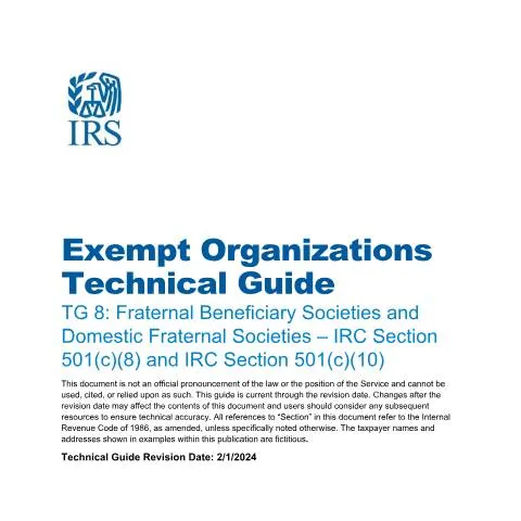 Document preview: Navigating IRS Publication 5921 for Fraternal Societies — Taxes (CERFA n°PUB-5921)