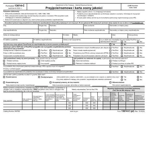 Document preview: Essential Guide to IRS Form 13614-C for Taxpayers — Taxes (CERFA n°13614CL)